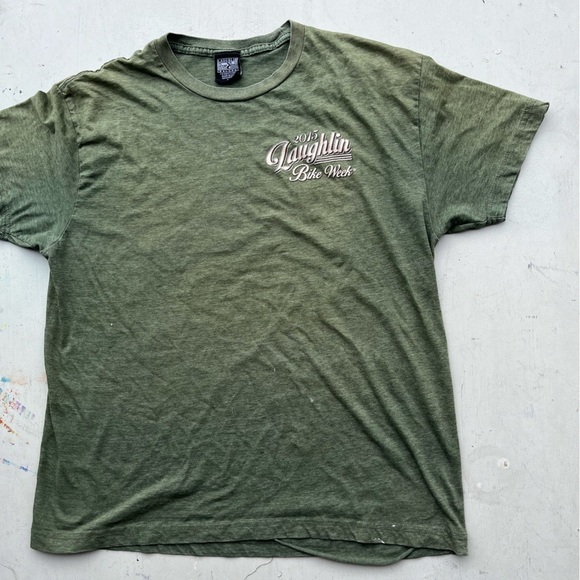 Men's Laughlin T-Shirt Green Motorcycle L Bike Week Racing Desert USA Nevada - Picture 6 of 14